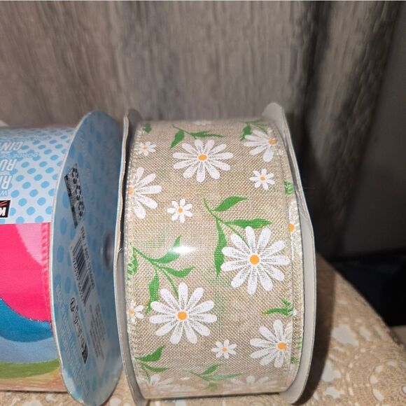 5 Pack Kirkland Wire Edged Pattern Ribbon 50 yrd x 1.5 new - Picture 3 of 8